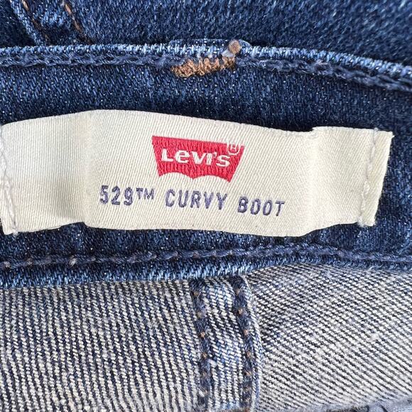 Levi's 529 Jeans Women's 12M Blue Dark Wash Curvy Bootcut Normcore Mom Jeans - Picture 15 of 15
